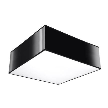 Plafonnier Plateforme carré 25 noir en PVC sur fond neutre