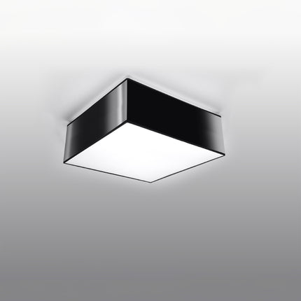 Plafonnier Plateforme carré 25 noir au plafond d'un salon