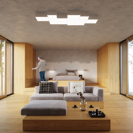 Plafonnier Plateforme carré 35 blanc vu sous un angle