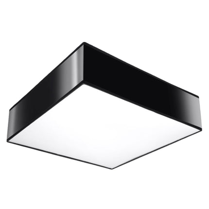 Plafonnier Plateforme carré 35 noir en PVC sur fond neutre