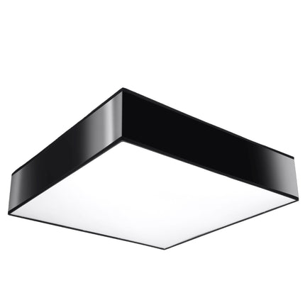 Plafonnier Plateforme carré 45 noir en PVC sur fond neutre