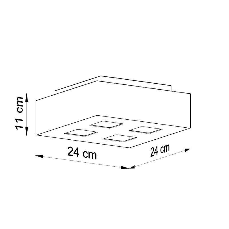 Dimensions Refined Quadruple Black LED Ceiling Light