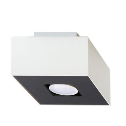 Plafonnier Raffiné blanc en acier blanc mat sur fond neutre