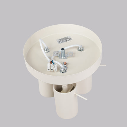 plafonnier rond 3 spots orientables beige, vue de détail
