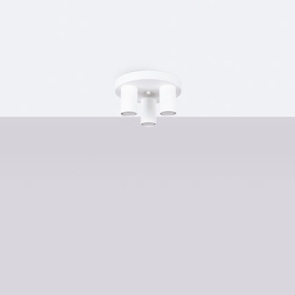 plafonnier rond 3 tubes blanc, vue en situation