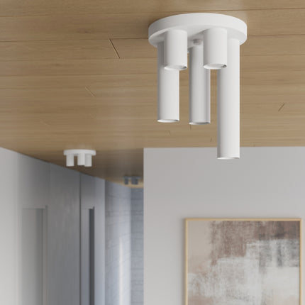 plafonnier rond 3 tubes blanc, vue produit