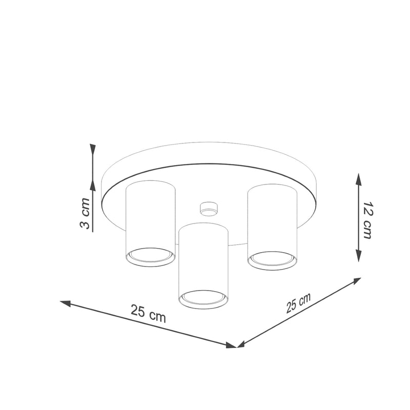 Dimensions Plafonnier Rond 3 Tubes Blanc
