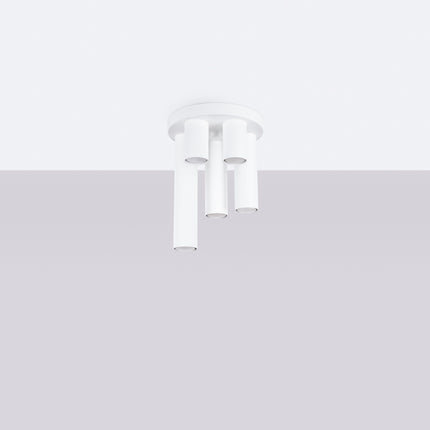 plafonnier rond 5 tubes cascade blanc, vue en situation