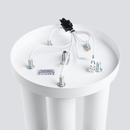 plafonnier rond 5 tubes cascade blanc, packshot de trois quarts