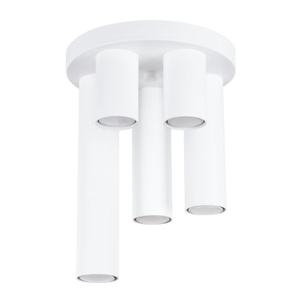 plafonnier rond 5 tubes cascade blanc, packshot sur fond blanc