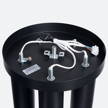 plafonnier rond 5 tubes cascade noir, packshot de trois quarts