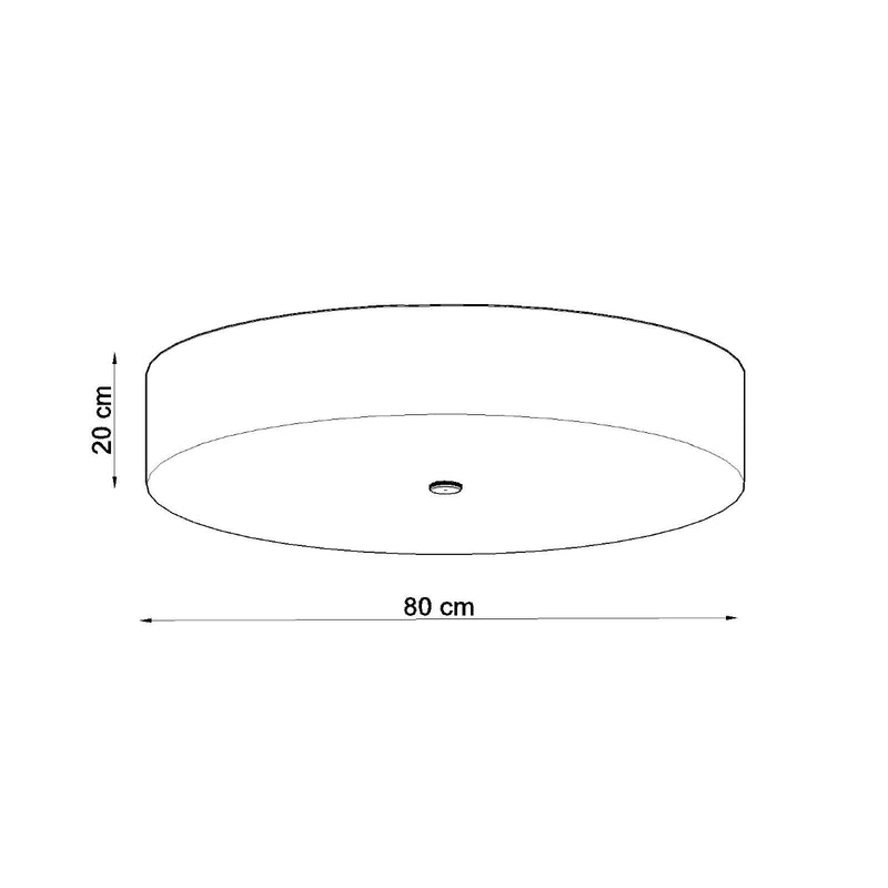Dimensions Plafonnier Rond en Tissu 80 cm Noir