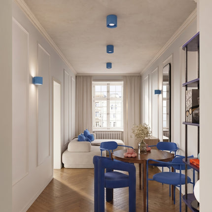 Plafonnier spot Aura bleu azur, vue d'ambiance