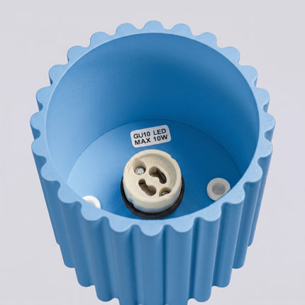Plafonnier spot Aura bleu azur, packshot de trois quarts
