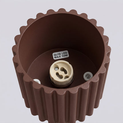 Plafonnier Spot Aura Aluminium Cannelé Brun Chocolat (GU10), packshot de trois quarts