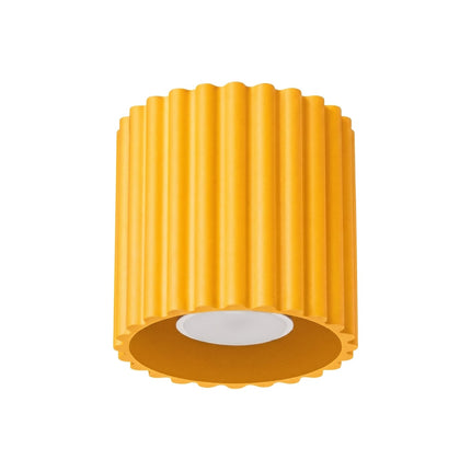 Plafonnier Spot Aura Aluminium Cannelé Jaune Ambré (GU10), packshot sur fond blanc