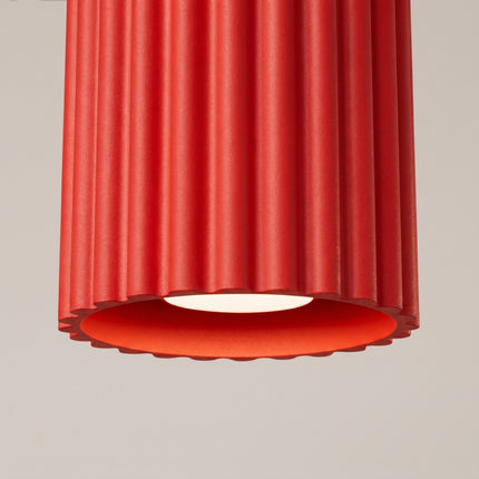 Plafonnier Spot Aura Aluminium Cannelé Rouge Vif (GU10), vue de détail