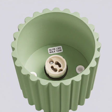 Plafonnier Spot Aura Aluminium Cannelé Vert Sauge (GU10), packshot de trois quarts