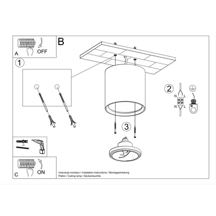Détail du réflecteur orientable du plafonnier spot cylindrique en céramique blanche