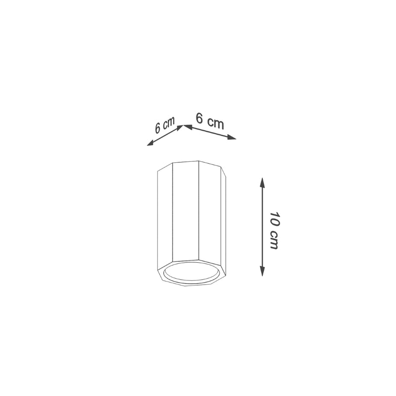 Dimensions Plafonnier Spot Fixe Sculpté Chêne 10 cm