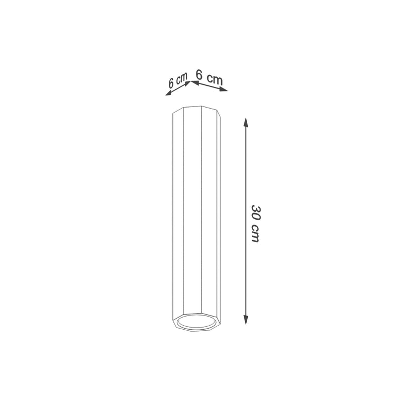 Dimensions Plafonnier Spot Fixe Sculpté Chêne 30 cm