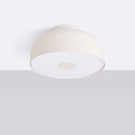 plafonnier tambour 30 cm beige à 4 lumières, vue en situation