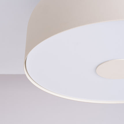 plafonnier tambour 30 cm beige à 4 lumières, packshot de trois quarts