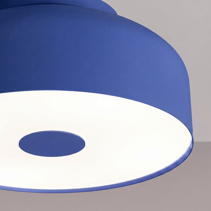 Plafonnier Tambour 30 cm Bleu Outremer à 4 Lumières, vue de détail