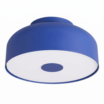 Plafonnier Tambour 30 cm Bleu Outremer à 4 Lumières, packshot sur fond blanc