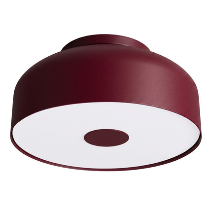 plafonnier tambour 30 cm bordeaux à 4 lumières, packshot sur fond blanc
