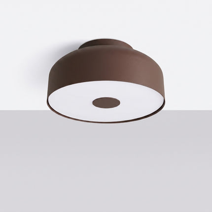 Plafonnier Tambour 30 cm Brun Chocolat à 4 Lumières, vue en situation