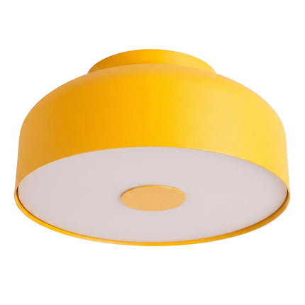 Plafonnier Tambour 30 cm Jaune Ambré à 4 Lumières, packshot sur fond blanc