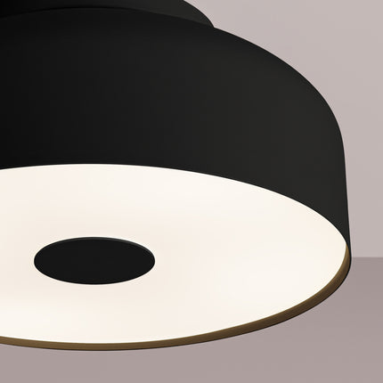 plafonnier tambour 30 cm noir à 4 lumières, vue de détail