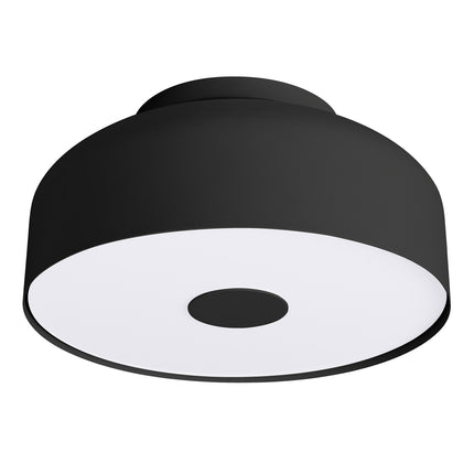 plafonnier tambour 30 cm noir à 4 lumières, packshot sur fond blanc
