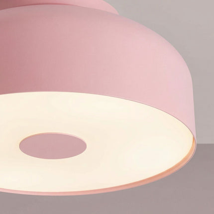plafonnier tambour 30 cm rose poudré à 4 lumières, vue de détail