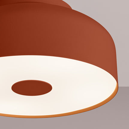 plafonnier tambour 30 cm rouge ocre à 4 lumières, vue de détail