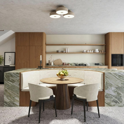 Plafonnier Tambour 30 cm Taupe à 4 Lumières, mise en situation 2