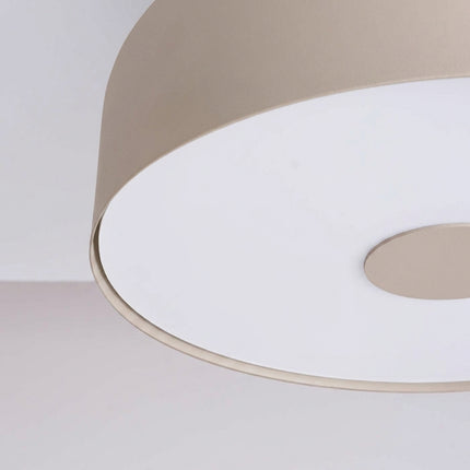 Plafonnier Tambour 30 cm Taupe à 4 Lumières, packshot de trois quarts