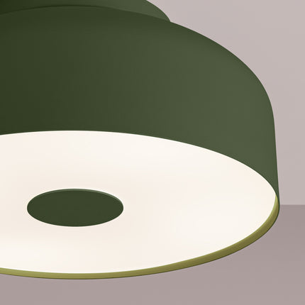 plafonnier tambour 30 cm vert olive à 4 lumières, vue de détail
