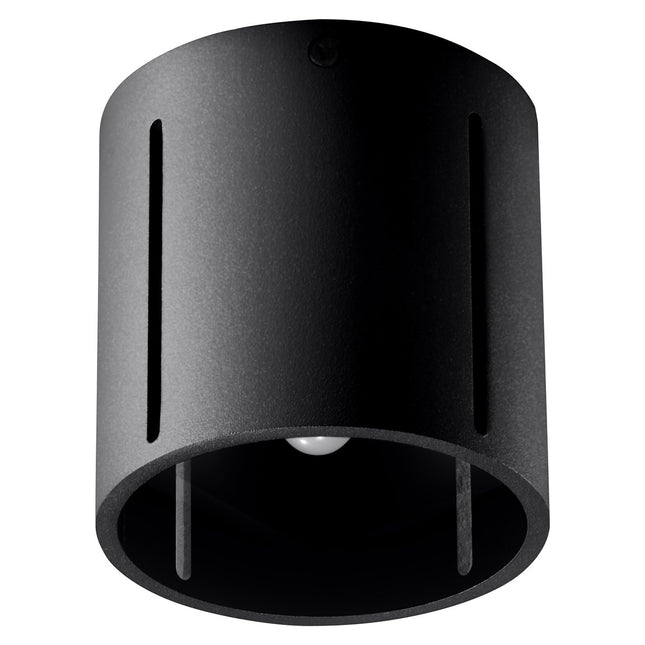 Plafonnier Tasse Nordique noir en aluminium dans un salon contemporain