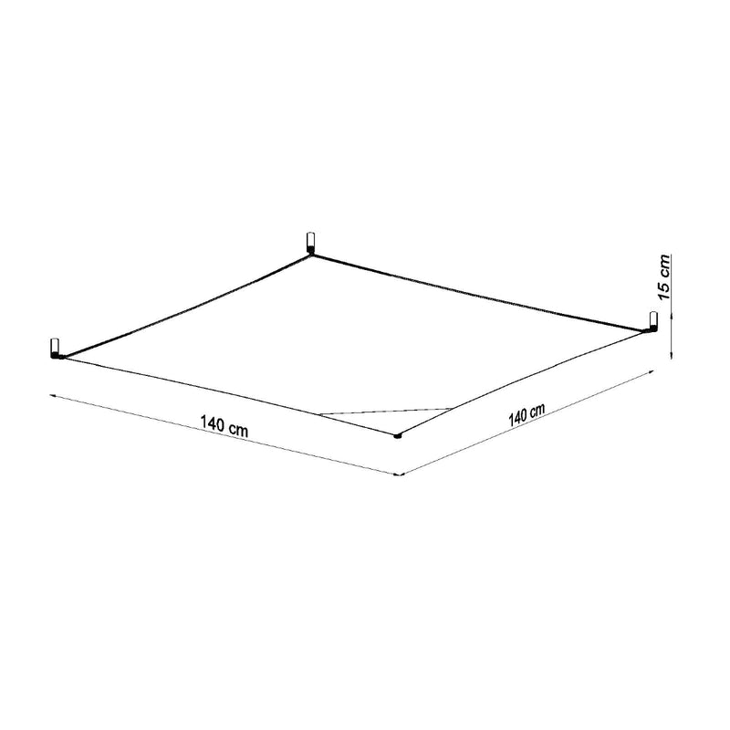 Dimensions Plafonnier en Tissu Tendu Blanc 140 x 140 cm