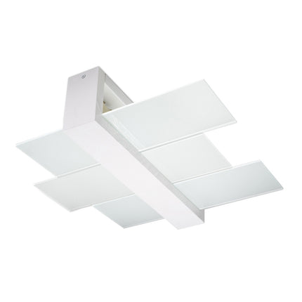 Plafonnier triple panneaux blanc et verre sur fond neutre