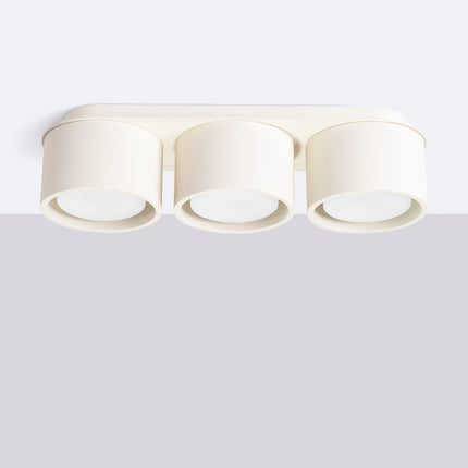 Plafonnier triple Pastille beige, vue en situation