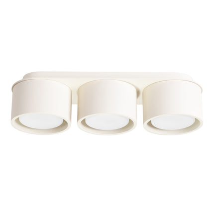 Plafonnier triple Pastille beige, packshot sur fond blanc