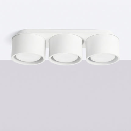 Plafonnier triple Pastille blanc, vue en situation