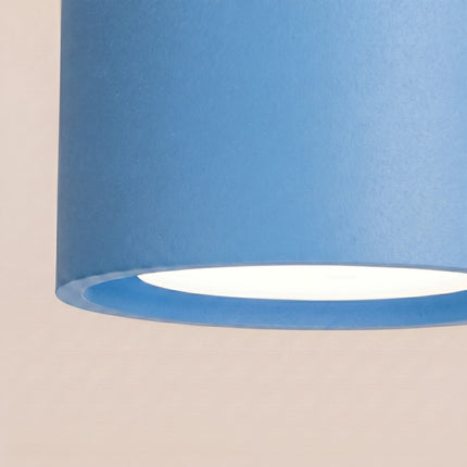Plafonnier triple Pastille bleu azur, vue de détail