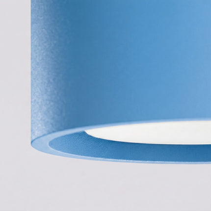 Plafonnier triple Pastille bleu azur, packshot de trois quarts