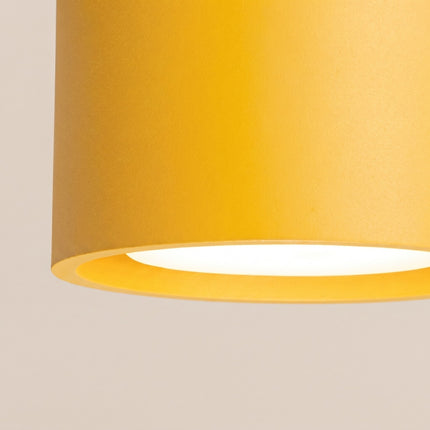 Plafonnier triple Pastille jaune ambré, vue de détail