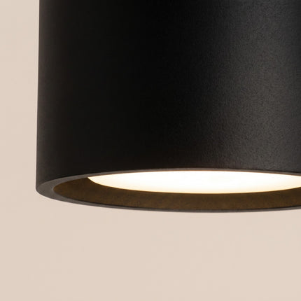 Plafonnier triple Pastille noir, vue de détail