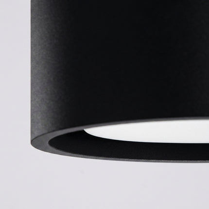 Plafonnier triple Pastille noir, packshot de trois quarts